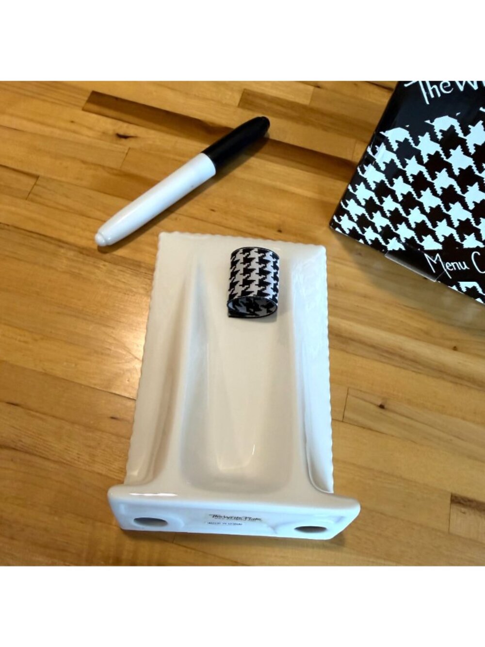 The Write Plate Menu Card Dry Erase Board New White Ceramic Marker Party Decor - Picture 4 of 5